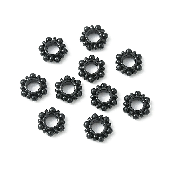 

PandaHall Alloy Daisy Spacer Beads, Cadmium Free & Lead Free, Flower, Electrophoresis Black, 11x4mm Alloy Flower