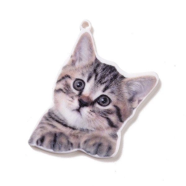 

PandaHall Printed Opaque Acrylic Pendants, Animal Theme Charms, Cat Pattern, 32.5x22x2mm, Hole: 1.5mm Acrylic Cat Shape