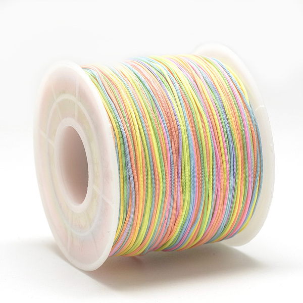 

PandaHall Polyester Cords, Colorful, 0.5~0.6mm, about 131.23~142.16 yards(120~130m)/roll Polyester