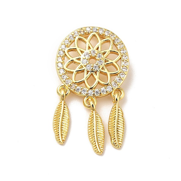 

PandaHall Rack Plating Brass Micro Pave Clear Cubic Zirconia Pendants, Long-Lasting Plated, Cadmium Free & Lead Free, Woven Net/Web with...