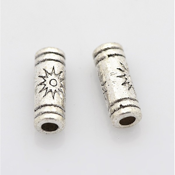 

PandaHall Tibetan Silver Tube Beads, Lead Free & Nickel Free & Cadmium Free, Tube, Antique Silver, 9.5x3.5mm, Hole: 1.5mm. Alloy Tube