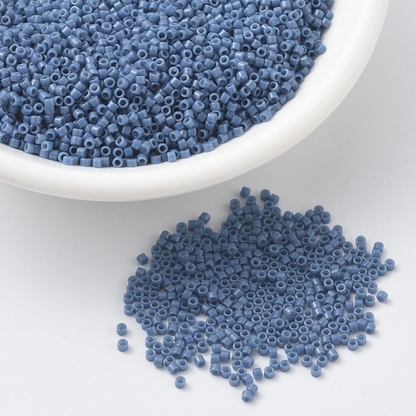 

PandaHall MIYUKI Delica Beads, Cylinder, Japanese Seed Beads, 11/0, (DB2135) Duracoat Dyed Opaque Juniper Berry, 1.3x1.6mm, Hole: 0.8mm..., Blue