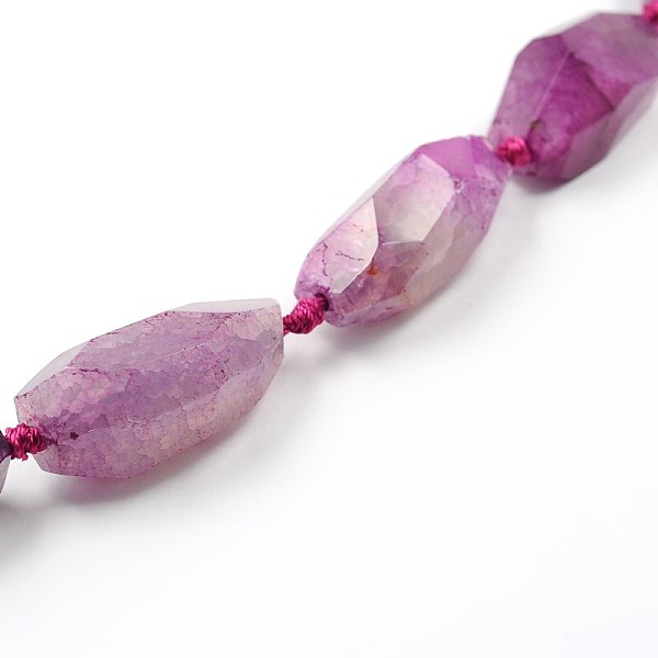 

PandaHall Dyed Natural Agate Bead Strands, Faceted Oval, 20~35x15~18mm, Hole: 2mm, about 9pcs/strand, 15.0 inch Natural Agate Oval