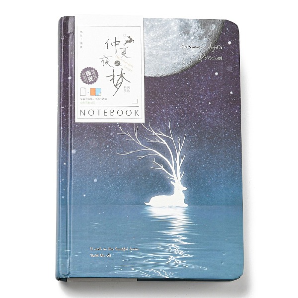 

PandaHall A5 Luminous Paper Notebooks, Rectangle Glow in the Dark Notebook, with Color Printing Inner Page & Rope Bookmarks, for Diary...
