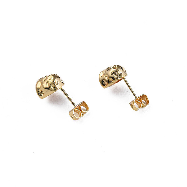 

PandaHall Brass Stud Earring Findings, with 925 Sterling Silver Pins, for Half Drilled Bead, Nickel Free, Oval, Real 18K Gold Plated, 10x8mm...