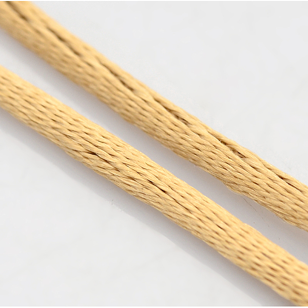 

PandaHall Macrame Rattail Chinese Knot Making Cords Round Nylon Braided String Threads, Satin Cord, Pale Goldenrod, 1.5mm, about 16.4 yards..., Yellow