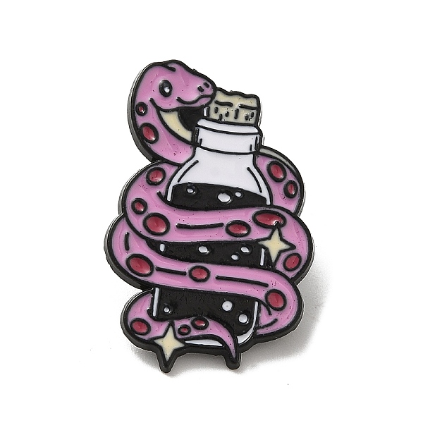 

PandaHall Enamel Pin, Black Alloy Brooches for Backpack Clothes, Snake, Plum, 30x19.5x1.5mm Alloy+Enamel Snake Purple