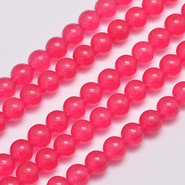 

PandaHall Natural & Dyed Malaysia Jade Bead Strands, Round, Cerise, 6mm, Hole: 0.8mm, about 64pcs/strand, 15 inch Malaysia Jade Round Red