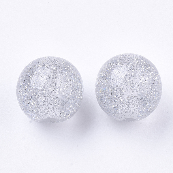 

PandaHall Resin Beads, with Glitter Powder, Round, Mixed Color, 16mm, Hole: 3mm Resin Round Multicolor