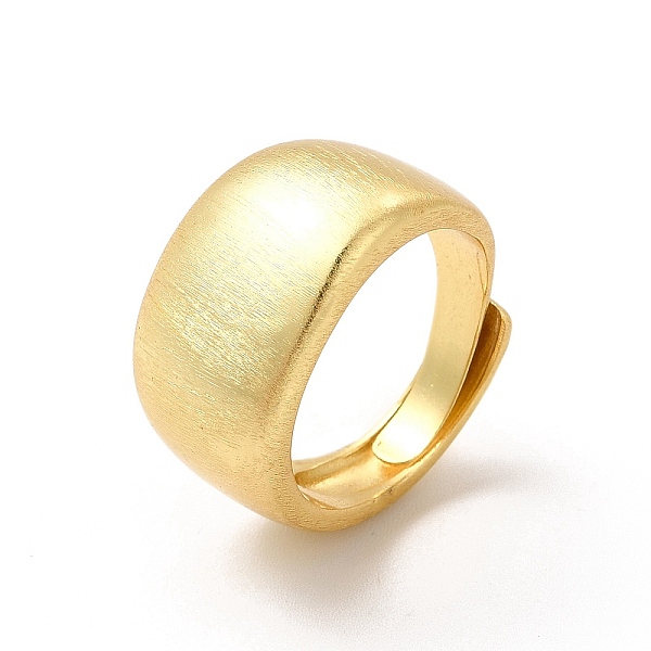 

PandaHall Rack Plating Brass Adjustable Rings, Wide Band Ring for Men Women, Long-Lasting Plated, Cadmium Free & Lead Free, Real 18K Gold...
