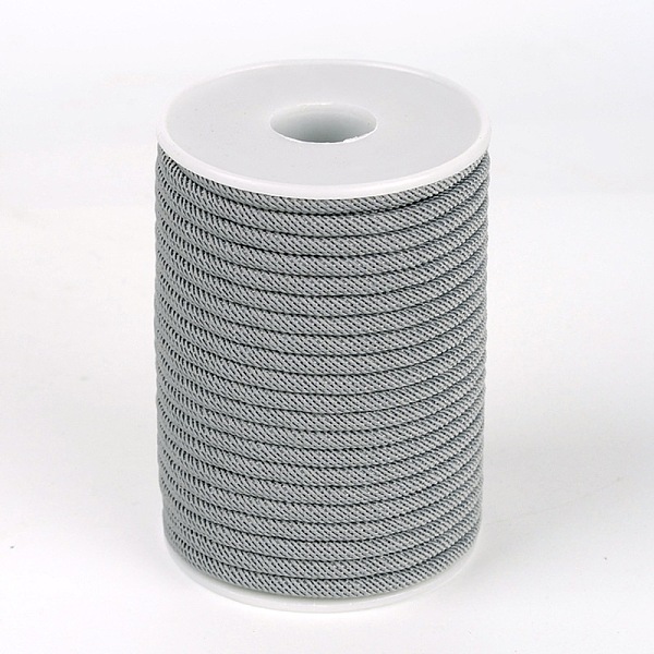 

PandaHall Round Polyester Cords, Light Grey, 4mm, about 21.87 yards(20m)/roll Polyester Gray