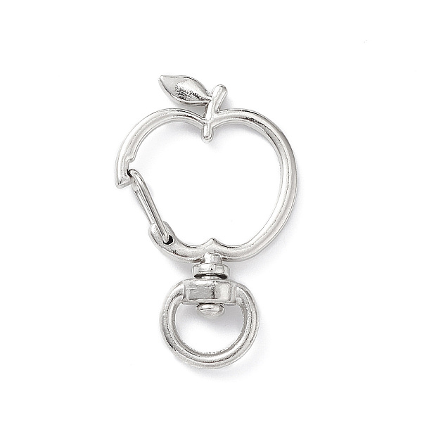 

PandaHall Apple Alloy Swivel Clasps, Long-Lasting Plated, Platinum, 38x23.5x6mm, Hole: 8.5x4.5mm Alloy
