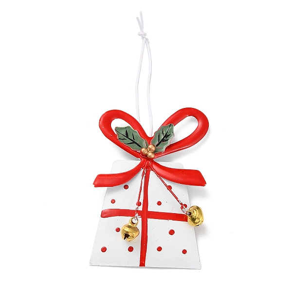 

PandaHall Christmas Theme Iron Big Pendant Decoration, Hemp Rope Christmas Tree Party Hanging Ornaments, Box, 142mm Iron Box Red