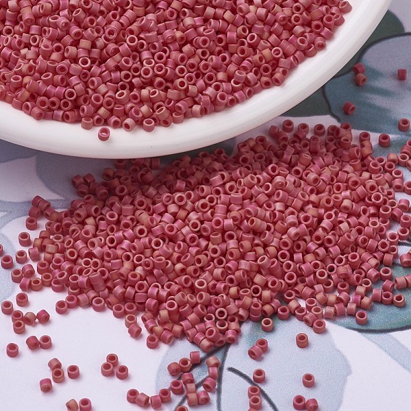

PandaHall MIYUKI Delica Beads, Cylinder, Japanese Seed Beads, 11/0, (DB0874) Matte Opaque Red AB, 1.3x1.6mm, Hole: 0.8mm, about 2000pcs/10g...