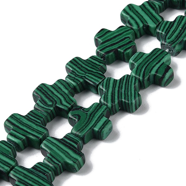 

PandaHall Synthetic Malachite Dyed Beads Strands, Cross, 13~13.5x12.5~13.5x4~5mm, Hole: 1mm, about 18pcs/strand, 9.21''(23.4cm) Malachite...