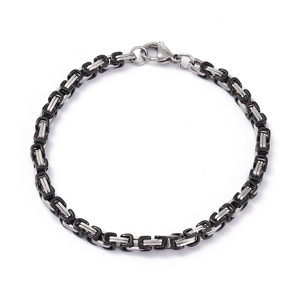 

PandaHall Vacuum Plating 304 Stainless Steel Byzantine Chain Bracelets, with Lobster Claw Clasps, Electrophoresis Black & Stainless Steel...