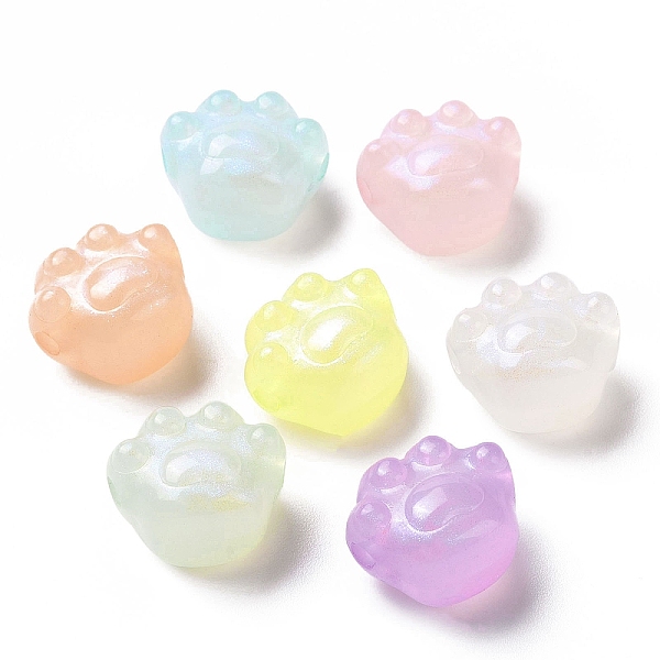 

PandaHall Luminous Acrylic Beads, Glitter Beads, Glow in the Dark, Cat Paw Print, Mixed Color, 16x18x12.5mm, Hole: 2.5mm, about 205pcs/500g..., Multicolor