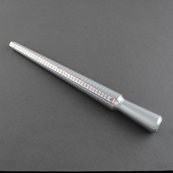 

PandaHall Hollow Aluminium Ring Size Sticks, Ring Mandrel for DIY Jewelry Ring Making, Stainless Steel Color, 250x25mm Aluminum