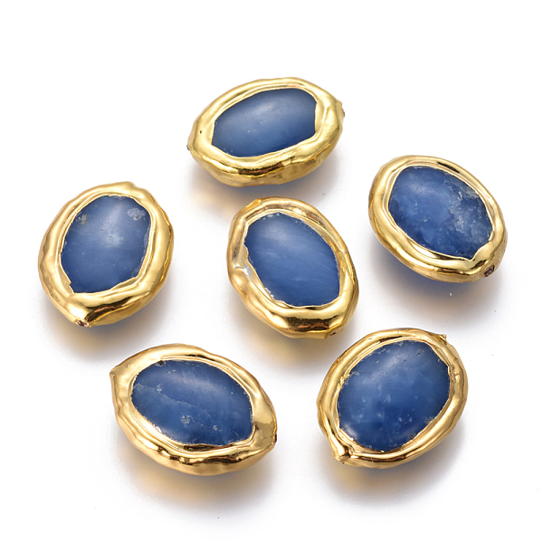 

PandaHall Natural Agate Beads, with Golden Plated Brass Findings, Oval, 20~22x15~17x5~7mm, Hole: 0.8mm Natural Agate Oval