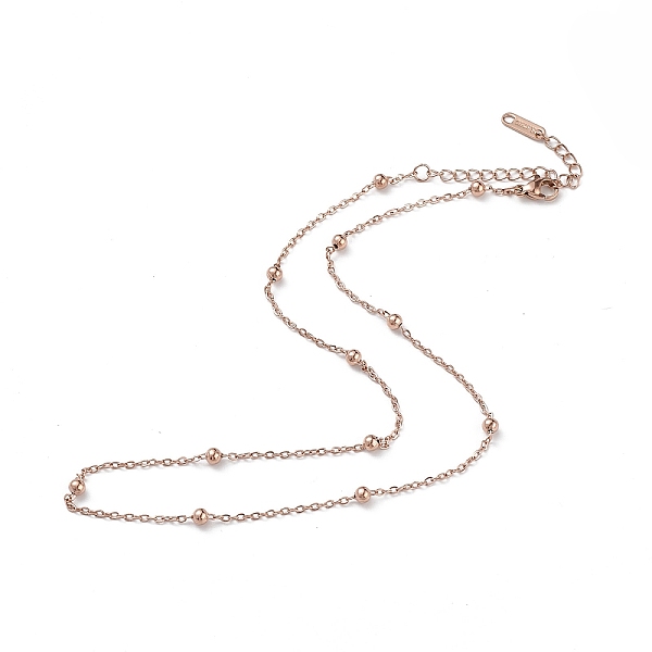 

PandaHall Ion Plating(IP) 304 Stainless Steel Satellite Chain Necklace for Men Women, Rose Gold, 15.75 inch(40cm) 304 Stainless Steel