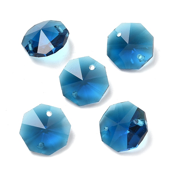 Breloques de connecteur en verre transparent