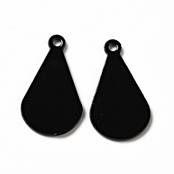 

PandaHall Spray Painted 201 Stainless Steel Pendants, Teardrop Charm, Black, 19x11x1mm, Hole: 1.4mm 201 Stainless Steel Teardrop Black