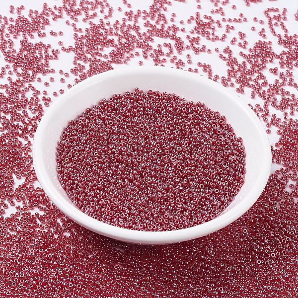 

PandaHall MIYUKI Round Rocailles Beads, Japanese Seed Beads, (RR324) Transparent Cranberry Luster, 11/0, 2x1.3mm, Hole: 0.8mm, about..., Purple
