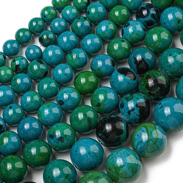 

PandaHall Gemstone Beads Strands, Synthetic Chrysocolla, Dyed & Heated, Round, Green, 10~20mm, Hole: 1~2mm Chrysocolla Round Green