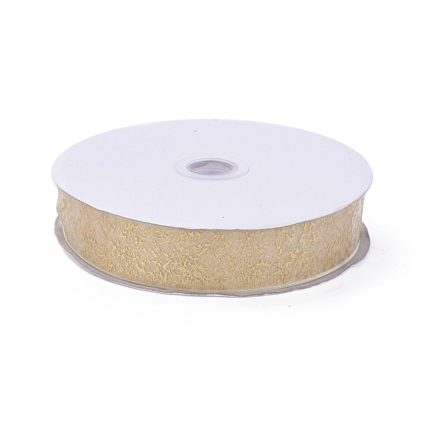 

PandaHall Nylon Organza Ribbon, with Gold Foil, For Jewelry Making, Cornsilk, 1 inch(26mm), 200yards/roll(182.88m/roll) Nylon None Gold
