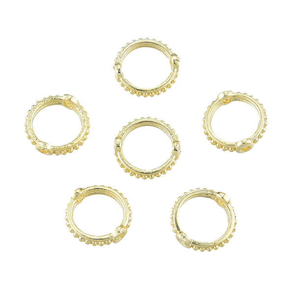 

PandaHall Brass Bead Frames, Circle Frames, Ring, Nickel Free, Real 14K Gold Plated, 8.5x8.5x2.5mm, Hole: 0.7mm Brass Ring
