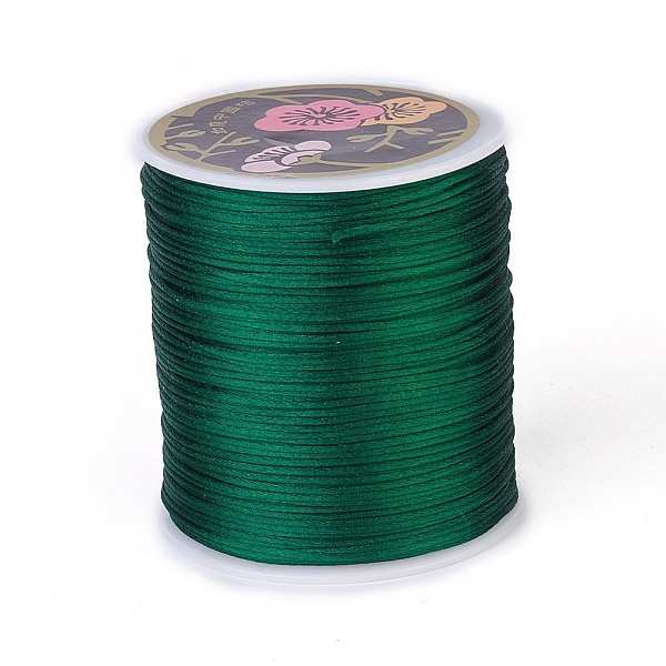 

PandaHall Nylon Thread, Rattail Satin Cord, Dark Green, 2mm, about 76.55 yards(70m)/roll Nylon Green