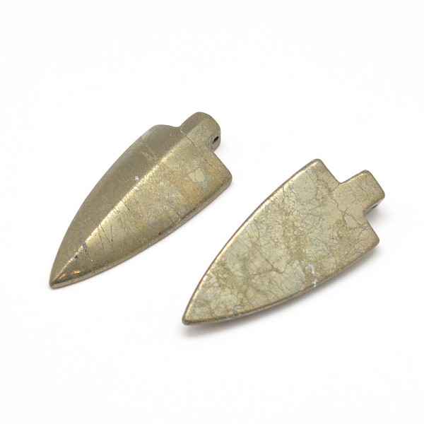 

PandaHall Arrows Natural Pyrite Pendants, 51~53x22~24x8~9mm, Hole: 1mm Pyrite Arrow Yellow