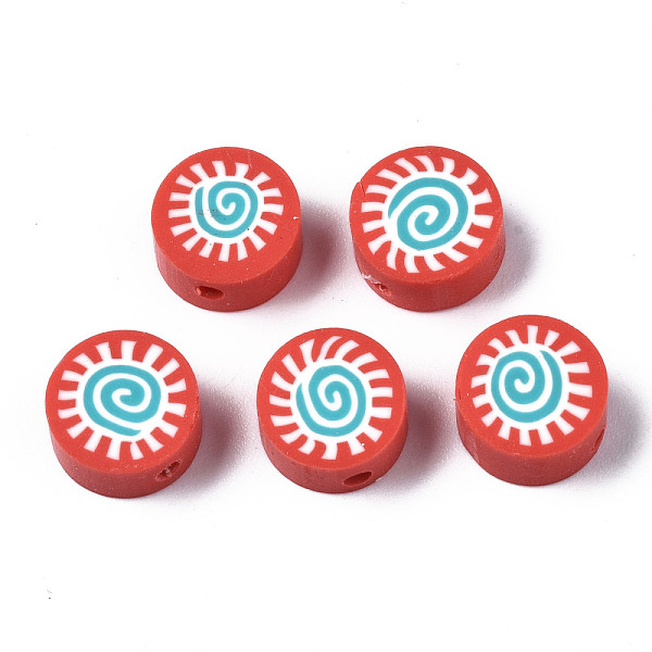 

PandaHall Handmade Polymer Clay Beads, for DIY Jewelry Crafts Supplies, Flat Round with Sun, Red, 9.5x4.5~5mm, Hole: 1.6mm Polymer Clay Flat...