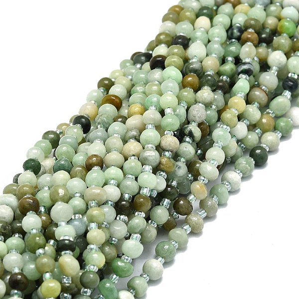 

PandaHall Natural Myanmar Jade Beads Strands, Irregular Rondelle, 6~7x5~6x4~5mm, Hole: 1mm, about 52pcs/strand, 15.55''(39.5cm) Myanmar Jade...
