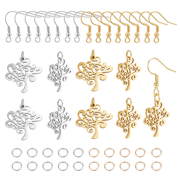 

PandaHall UNICRAFTALE 12Pcs 20.5 mm Charm 2 Colors Tree of Life Themed Earrings Making Kits 20pcs Open Jump Rings 20pcs Ear Wires Fish Hooks...