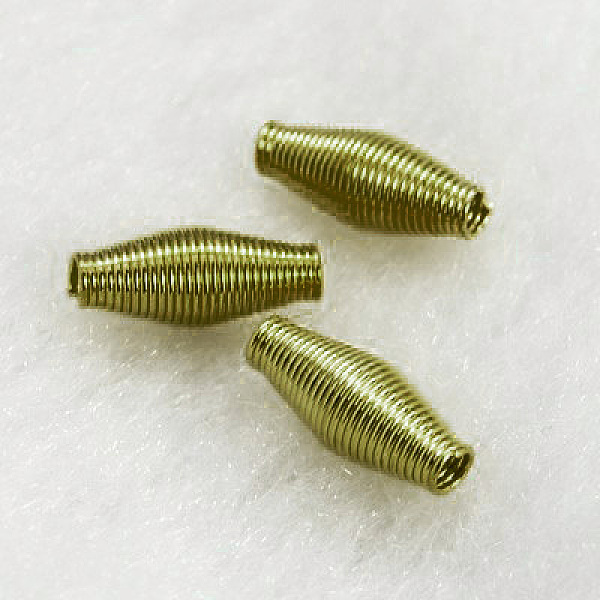 PandaHall Steel Spring Beads, Coil Beads, Rice, Antique Bronze, about 4mm wide, 9mm long, hole: 1mm Steel Rice