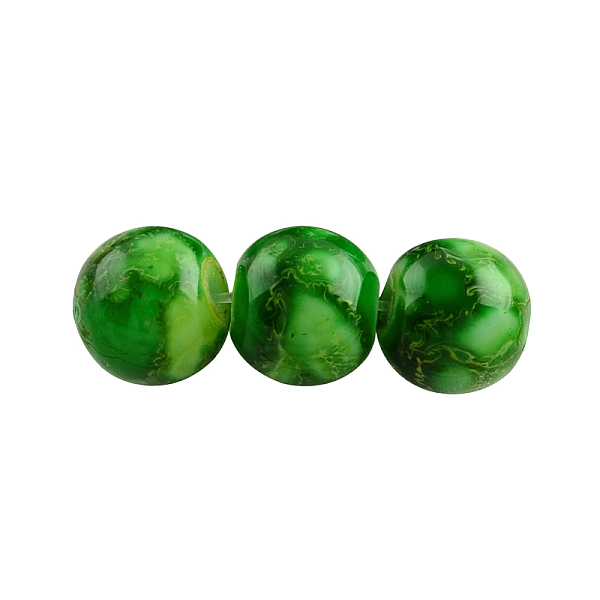 

PandaHall Baking Painted Round Glass Bead Strands, Green, 8mm, Hole: 1.3~1.6mm, about 100pcs/strand, 31.4 inch Glass Round Green