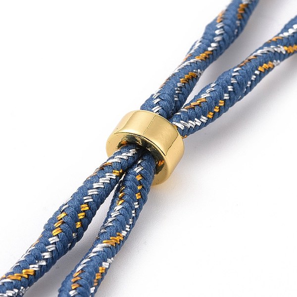 

PandaHall Nylon Cord Silder Bracelets, for Connector Charm Bracelet Making, with Rack Plating Golden Brass Findings, Long-Lasting Plated...