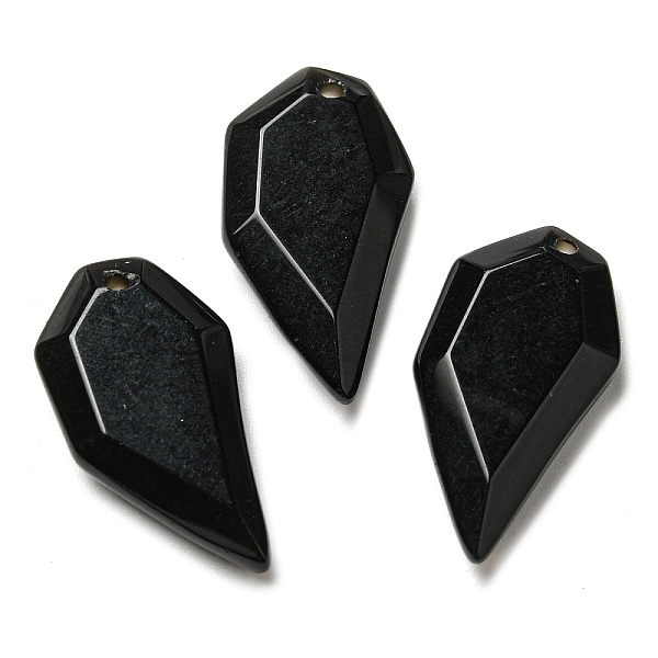

PandaHall Natural Obsidian Pendants, Faceted Half Heart Charms, 27x14x5.5mm, Hole: 1.5mm Obsidian Heart