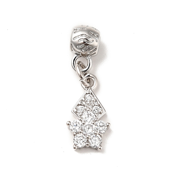 

PandaHall Rack Plating Brass Micro Pave Clear Cubic Zirconia Pendants, Long-Lasting Plated, Cadmium Free & Lead Free, Star, Platinum, 25mm...
