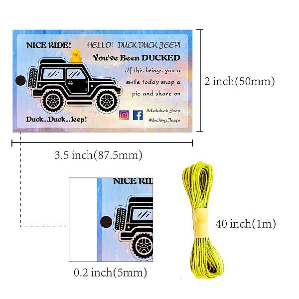 

PandaHall CREATCABIN 50Pcs You've Been Ducked Cards Duck Tags Card Ducking Game DIY Jeep Duck Card with Hole and Twine for Rubber Ducks...