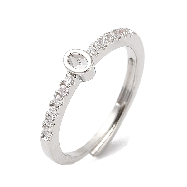 

PandaHall Rack Plating Brass Clear Cubic Zirconia Number 0 Adjustable Rings for Women, Cadmium Free & Lead Free, Long-Lasting Plated...