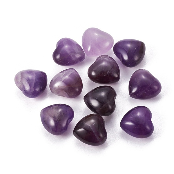 

PandaHall Natural Amethyst Heart Love Stone, Pocket Palm Stone for Reiki Balancing, 15x15.5x10mm Amethyst Heart
