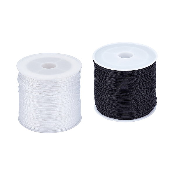 

PandaHall Round Waxed Polyester Cords, Twisted Cord, Mixed Color, 0.5mm, about 106m/roll, 2 colors, 1roll/color, 2rolls/set Waxed Cotton..., Multicolor