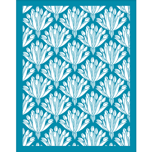 

PandaHall Silk Screen Printing Stencil, for Painting on Wood, DIY Decoration T-Shirt Fabric, Flower Pattern, 100x127mm Nylon Flower Cyan