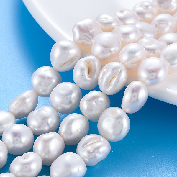 

PandaHall Natural Keshi Pearl Beads Strands, Cultured Freshwater Pearl, Potato, Seashell Color, 9~14x10~12x7~10mm, Hole: 0.6mm, about...