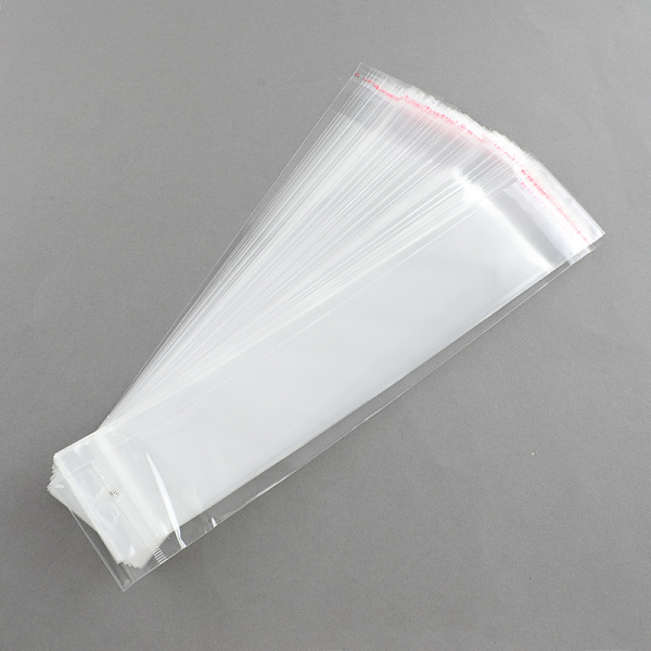 

PandaHall OPP Cellophane Bags, Rectangle, Clear, Clear, 26.5x5cm, Unilateral thickness: 0.035mm, Inner measure: 21x5cm OPP Cellophane Clear