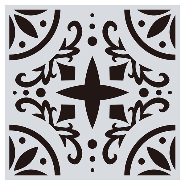 

PandaHall Flower Pattern Eco-Friendly PET Plastic Hollow Painting Silhouette Stencil, DIY Drawing Template Graffiti Stencils, Square, White...