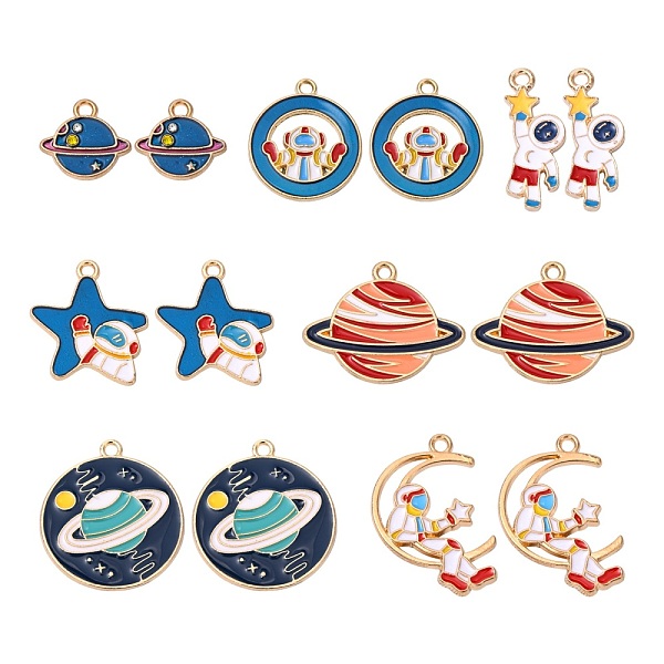 

PandaHall 16Pcs 8 Style Alloy Enamel Pendants, with Rhinestone, Mixed Shapes, Mixed Color, 2pcs/style Alloy+Enamel Mixed Shapes Multicolor