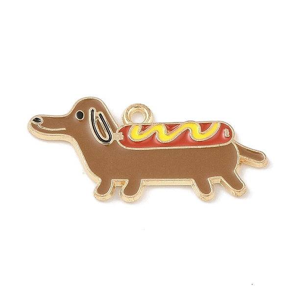 

PandaHall Alloy Enamel Pendants, Light Gold, Hot Dog Charm, Camel, 14.5x29.5x1.5mm, Hole: 1.6mm Alloy+Enamel Dog Brown